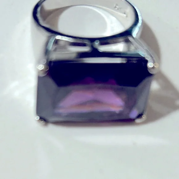 Givenchy Silver Tone Purple Crystal Necklace Earrings Bracelet Set - Picture 9 of 10